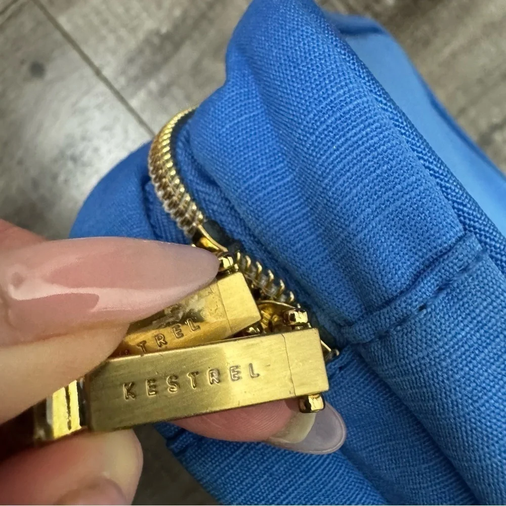 Kestrel Aqua Blue Zip Around Makeup Bag